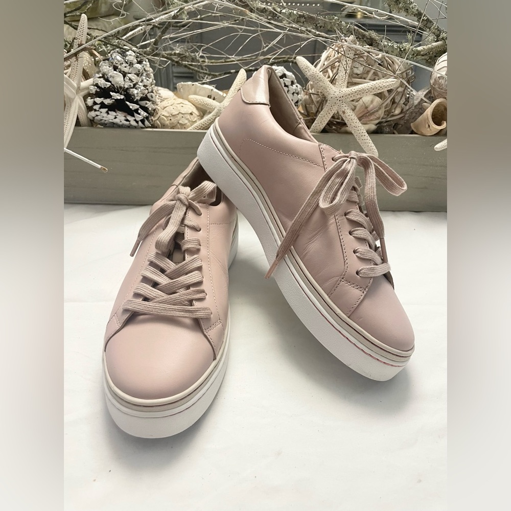 MICHAEL KORS BLUSH PINK LEATHER LACE UP SNEAKERS SIZE 10 - Picture 14 of 14